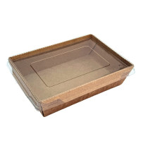 Крафт-бокс паперовий з кришкою 750 мл з ПЕТ кришкою 50 шт. уп