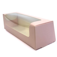 Кондитерська коробка (200*60*60),рожева, для макаронс