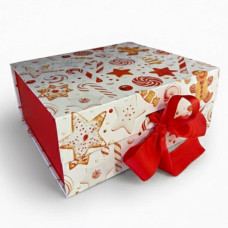 Новорічні подарункова картонна коробка 20*18*8см 