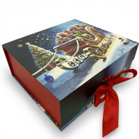 Новорічна подарункова картонна коробка 20*18*8см 