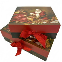 Новорічна подарункова картонна коробка 28*20*9см 