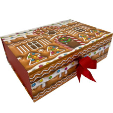 Новорічна подарункова картонна коробка 28*20*9см 