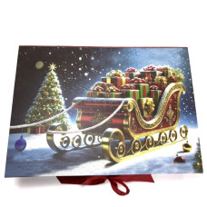 Новорічна подарункова картонна коробка 28*20*9см 