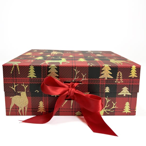 Новорічна подарункова картонна коробка 20*18*8см 