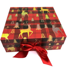 Новорічна подарункова картонна коробка 20*18*8см 