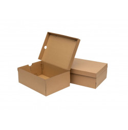Коробки для взуття бура (330x185x120) мм самозбірна картонна