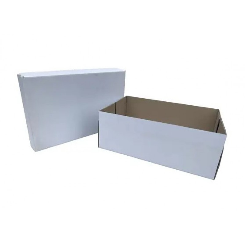 Коробки для взуття біла (205х125х85) мм самозбірна картонна